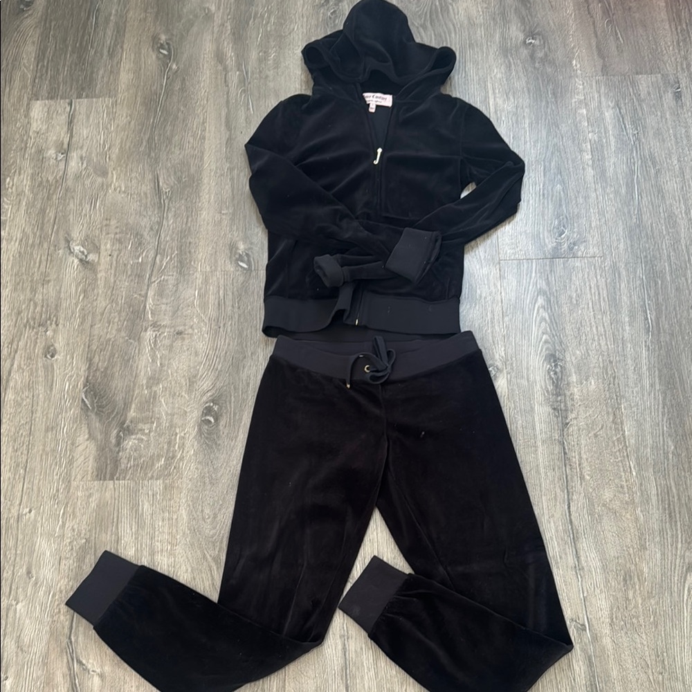 Juicy Couture Y2K Black Velour Track Pants
